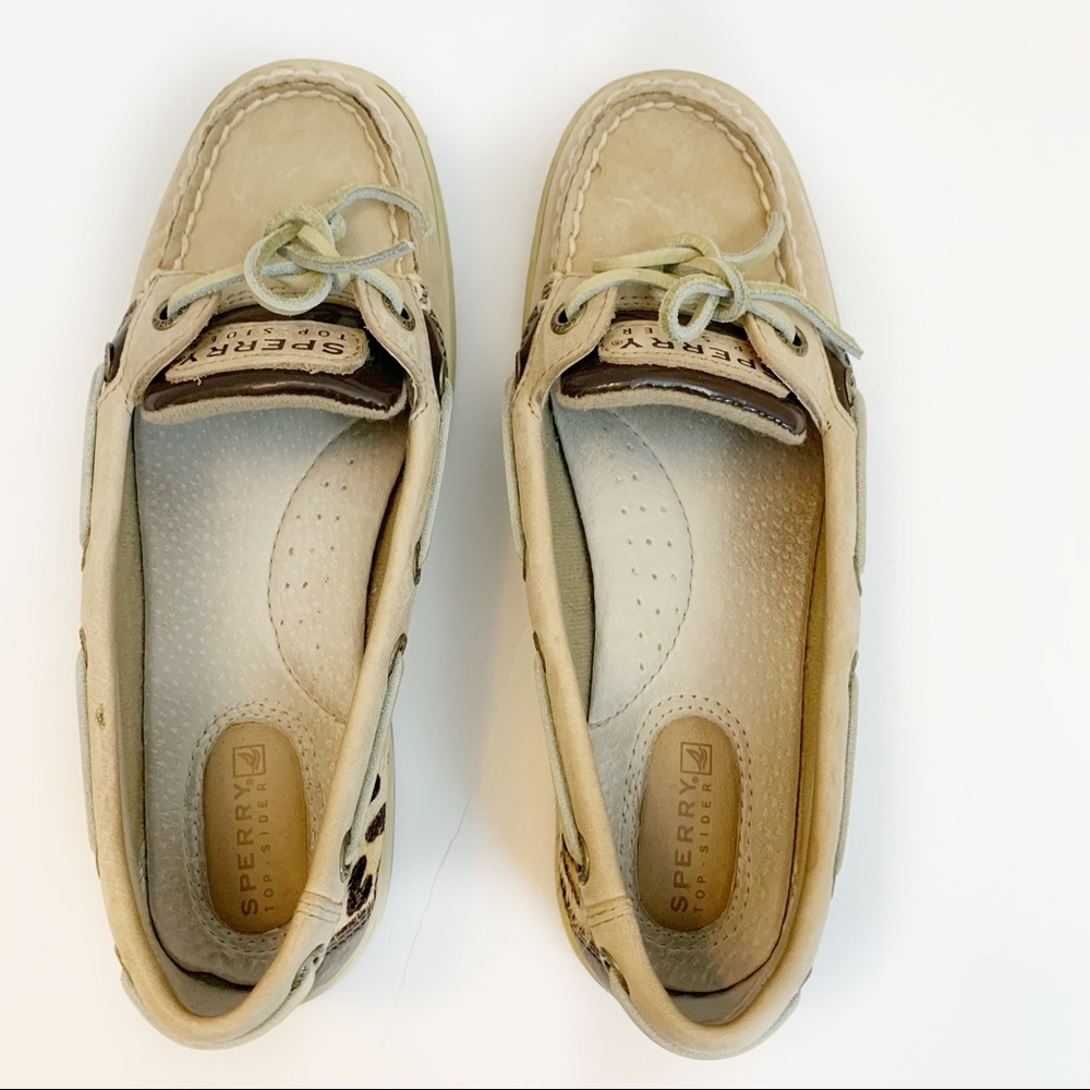 Sperry Anglefish Linen Leopard Print Slip On Boat… - image 4